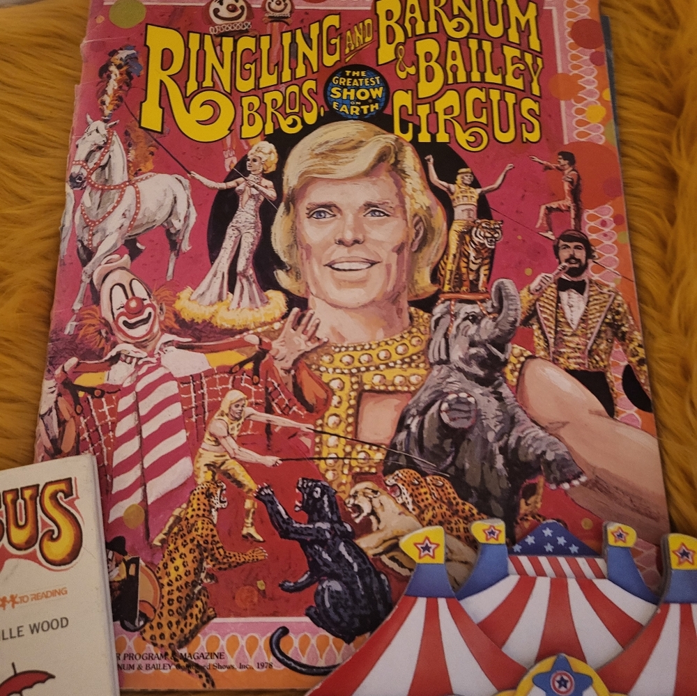 Vintage Ringling Brothers and barnum and Bailey circus magazine with two posters